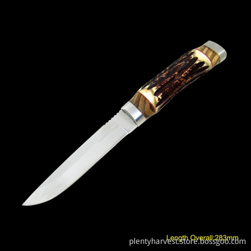 Fixed-blade Knife with Bone Handle (#3606)
